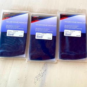 Speedo Racer Dome Swimcap Navy Bundle of 3